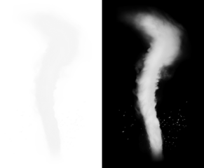 PNG White smoke isolated on black