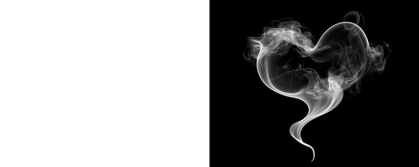 PNG Smoke heart black white contrast