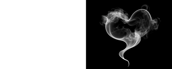 PNG Smoke heart black white contrast