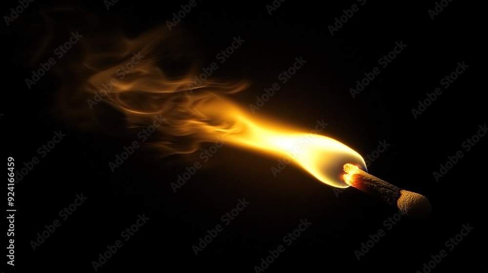 Poster a match being lit with a matchstick in the foreground and a blurry image of a matchstick in the back