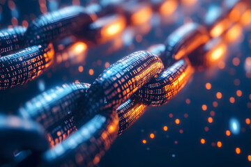 The implications of blockchain for enhancing transparency and security in financial transactions. Blockchain concept.
