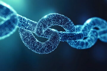 The implications of blockchain for enhancing transparency and security in financial transactions. Blockchain concept.
