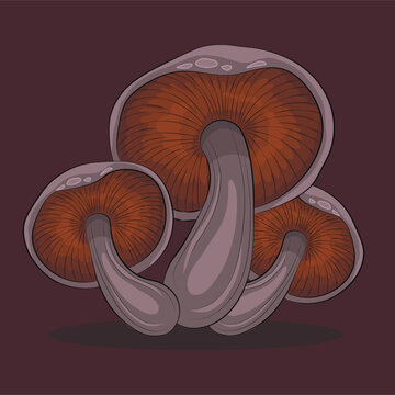 recommend clip art: gilled mushroom cartoon style isolated