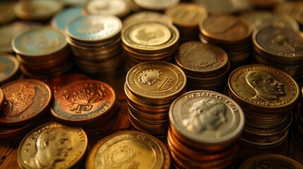 Debt Repayment Plan Represented by Coins, Each Symbolizing a Step Toward Financial Freedom and Personal Economic Stability