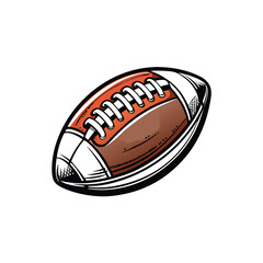 A white and brown American football.