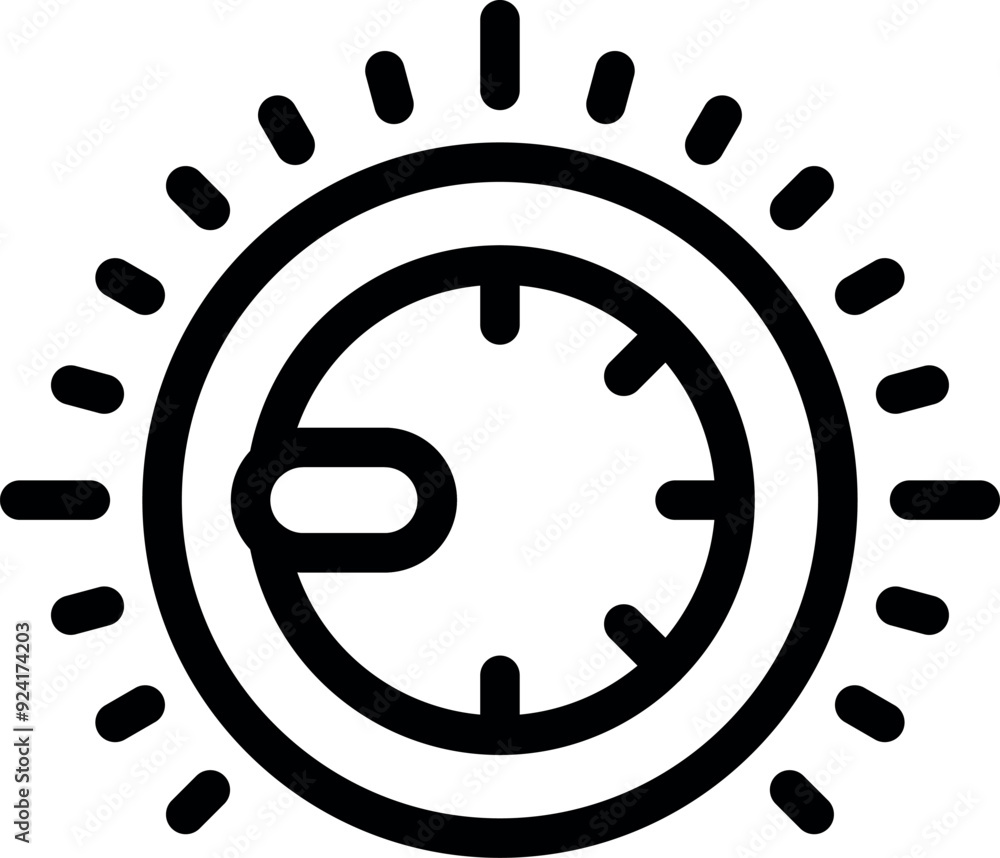 Poster simple icon of a timer counting down, perfect for representing deadlines, countdowns, or urgency
