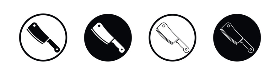 butcher knife for meat vector icon set