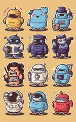 2d vector illustration for cartoon character design for kids and comic book stickers printing and cartoon movie 
