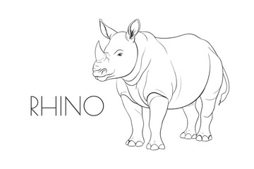 Illustration of a Animal - Rhino, Mammalia