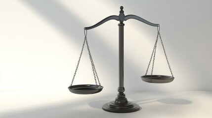 Sleek 3D Digital Courtroom Scale Illustration - Isolated on White Background