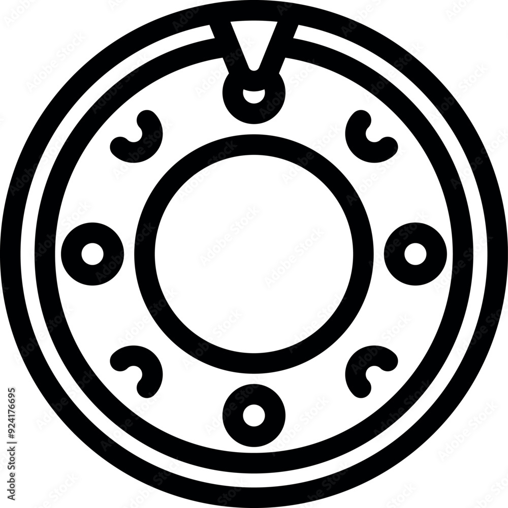 Wall mural black and white icon of a bearing, a mechanical element used to reduce friction