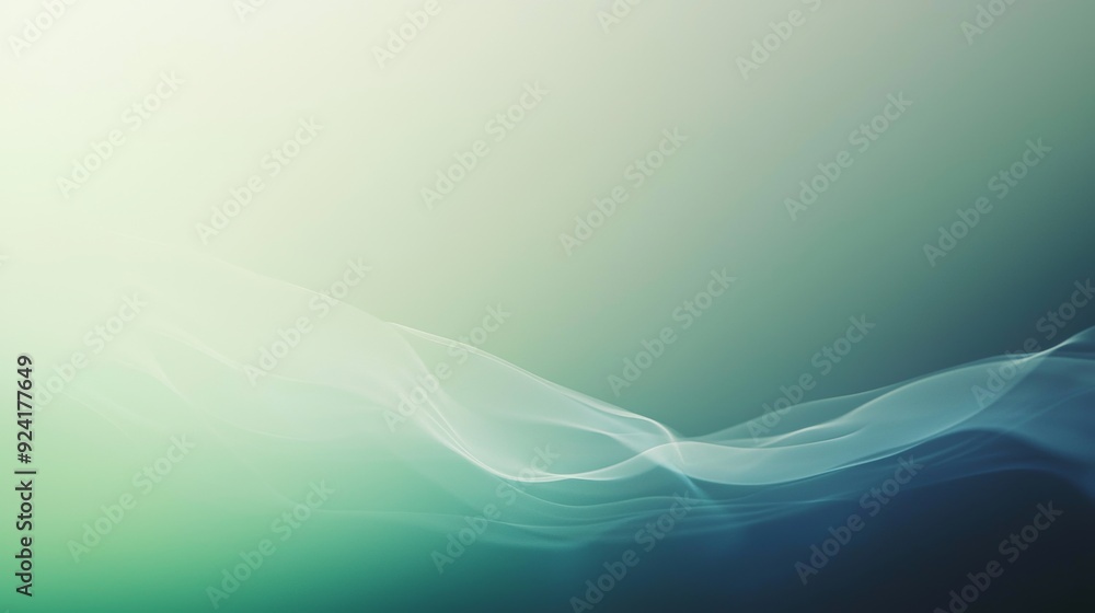 Poster abstract green background with flowing white lines creating a sense of movement and elegance. this e