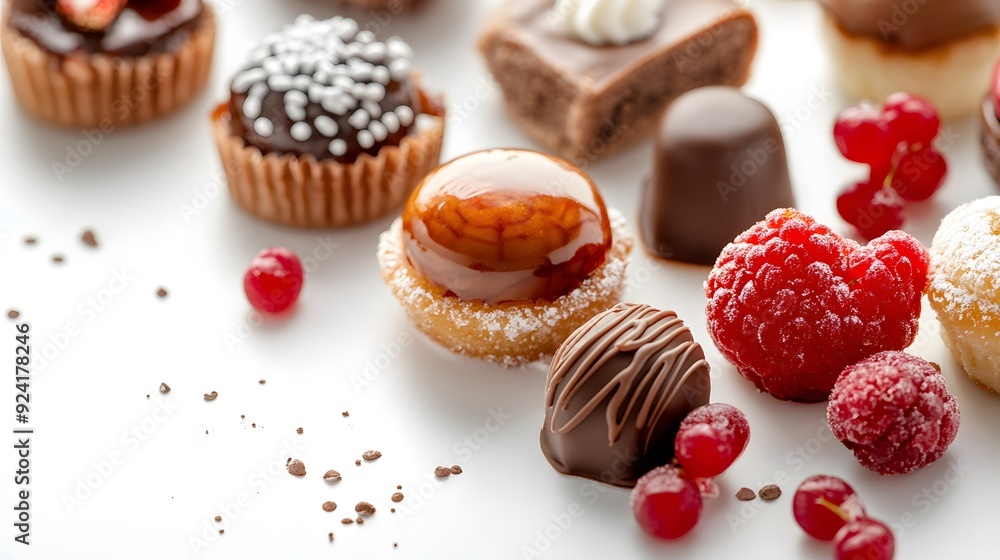 Wall mural Close-up of sweet food over white background,Romania
