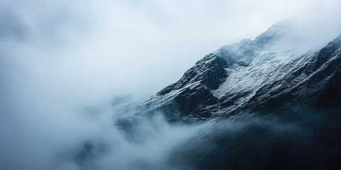 Misty Mountain Landscape, an atmosphere of tranquility and morning peacefulness