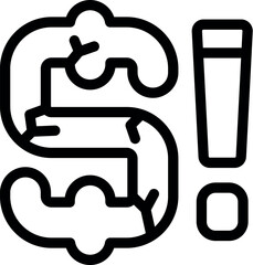 Dollar sign is breaking apart, symbolizing financial struggles and economic downturn