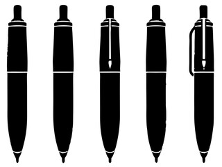 Versatile Pen Icon Silhouette Set | Vector Illustration Collection