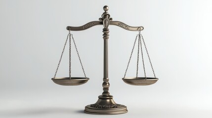 Balanced Justice: 3D Visualization of a Symbolic Scale in Stark White