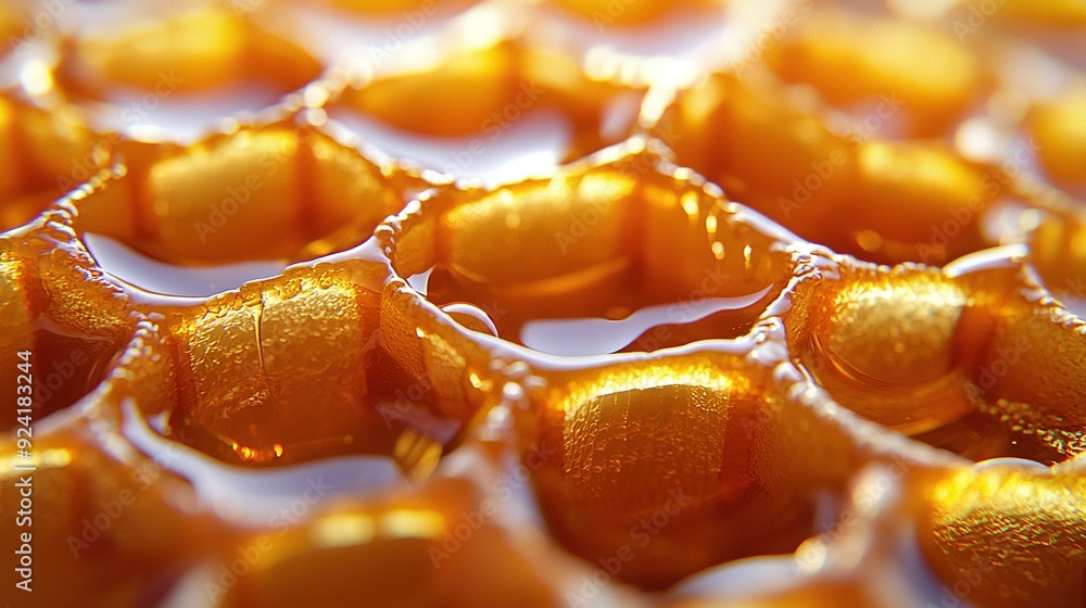 Poster a close-up of sliced oranges arranged on a table