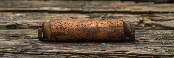 Antique corroded artillery shell from World War II