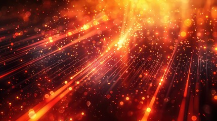 Obraz premium Create a visually engaging futuristic backdrop with vibrant, glowing lines in gold and red, designed for digital presentations and video games