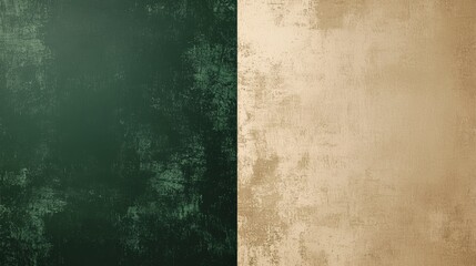 Naklejka premium Captivating split background with dark green and warm beige textures, perfect for modern design projects