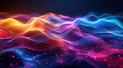 Craft an image of a vibrant, multicolor futuristic backdrop with dynamic lines, ideal for use in video games and digital presentations