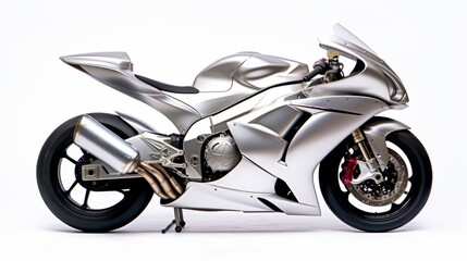 Obraz premium Sleek Sports Bike in Metallic Finish - Studio Photography
