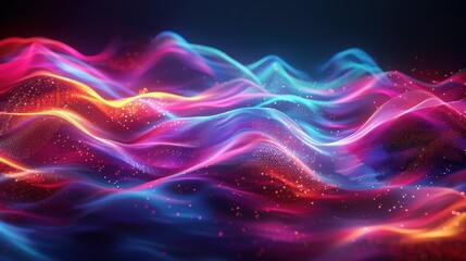 Fototapeta premium Generate a vibrant futuristic background with dynamic lines in multicolor hues, showcasing a lively and engaging design for digital media