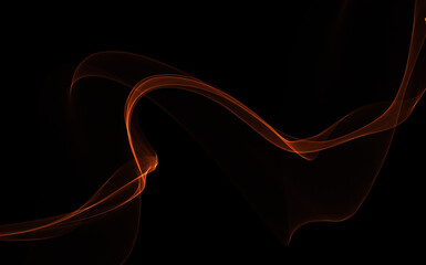 Dark abstract background with a glowing abstract waves