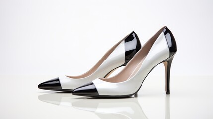 Glossy High Heels: White Background, Professional Photography