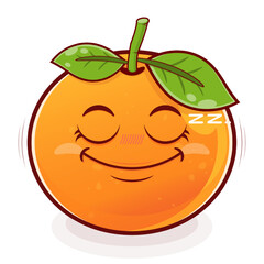 orange sleep face cartoon cute