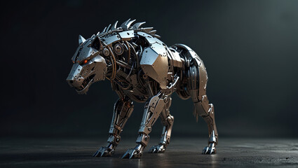 futuristic robotic monster wolf