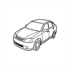 Car outline illustration digital coloring book page line art vector
