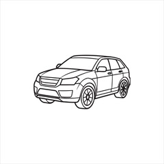 Car outline illustration digital coloring book page line art vector