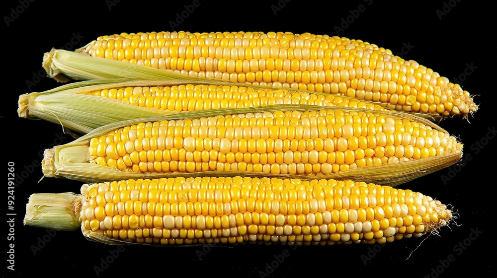 Poster a close-up of three corns with kernels
