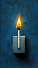 A match is being struck against the rough surface of a matchbox