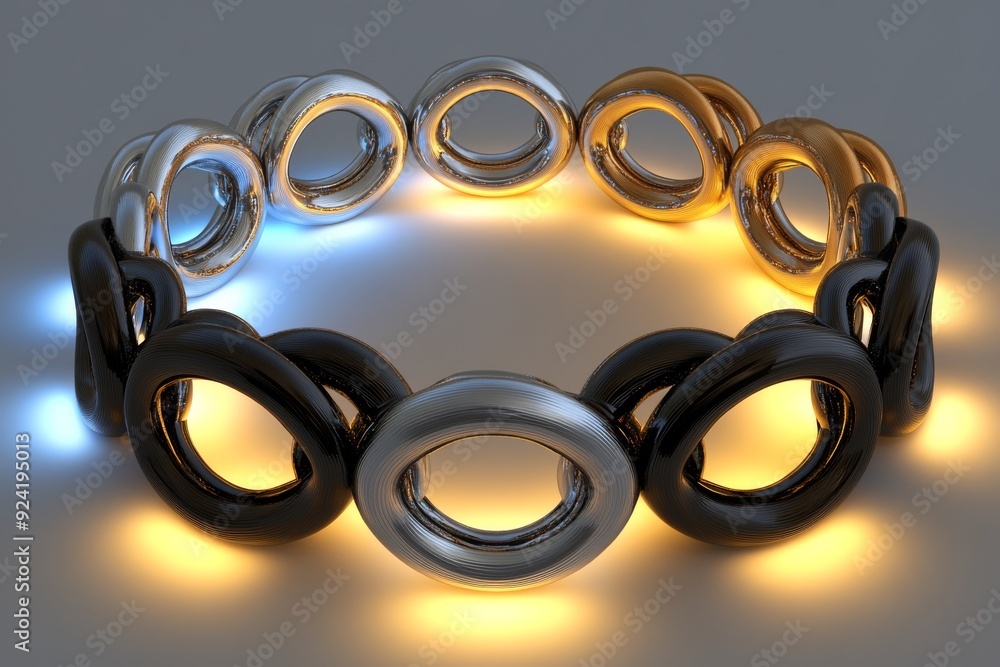 Poster close up of a mechanical bracelet with interlocking gears symbolizing precision craftsmanship and th