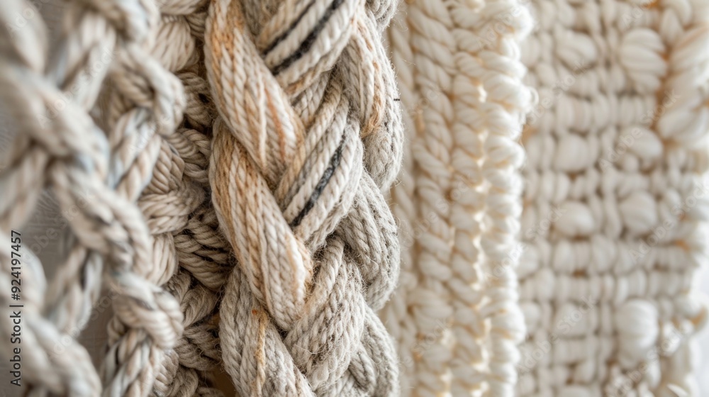 Aufkleber a trio of handcrafted macrame wall hangings each featuring a different intricate knot pattern and va