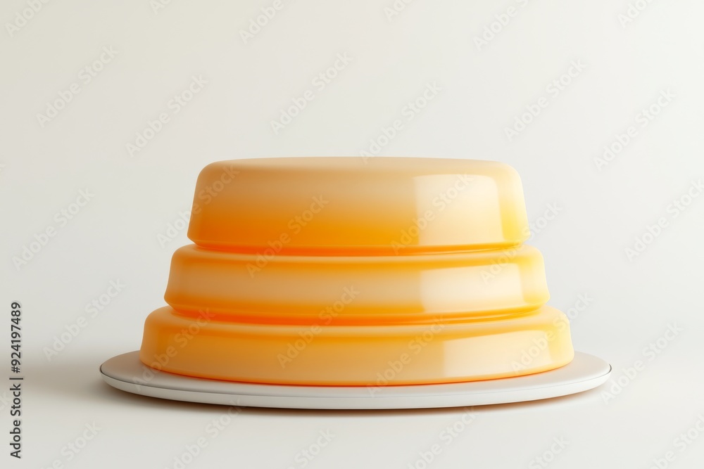 Poster stacked orange objects with a warm glow symbolizing balance order and structured growth ideal for bu