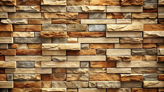 Fototapeta 3D illustration of classic stone wallpaper with realistic texture and depth.