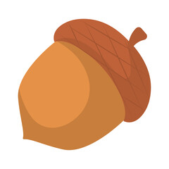 Simple acorn illustration in brown tones, Vector