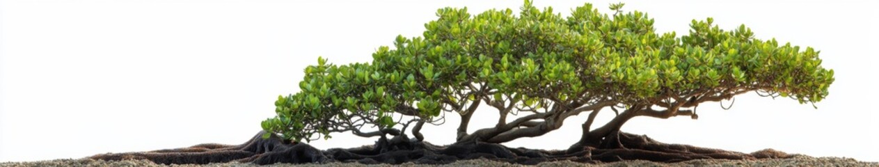 Fototapeta premium Majestic Mangroves in Isolation on White: A Striking Representation of Nature's Resilience and Serenity.