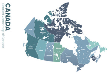 Provinces and territories of Canada.
Map of Canada. 