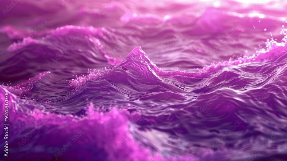 Poster a dynamic background with sharp jagged waves in shades of deep purple and bright pink representing t