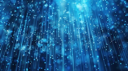 Obraz premium Abstract Blue Light Streaks and Glowing Particles