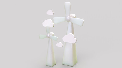 The Eco fan wind for generator electric for energy or ecology concept 3d rendering..