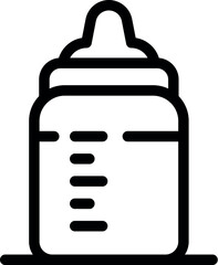 Simple line art icon of a baby bottle, symbolizing baby food and infant care