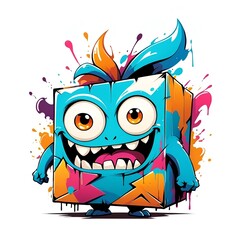 Fototapeta premium Smiling Cartoon Monster Illustration