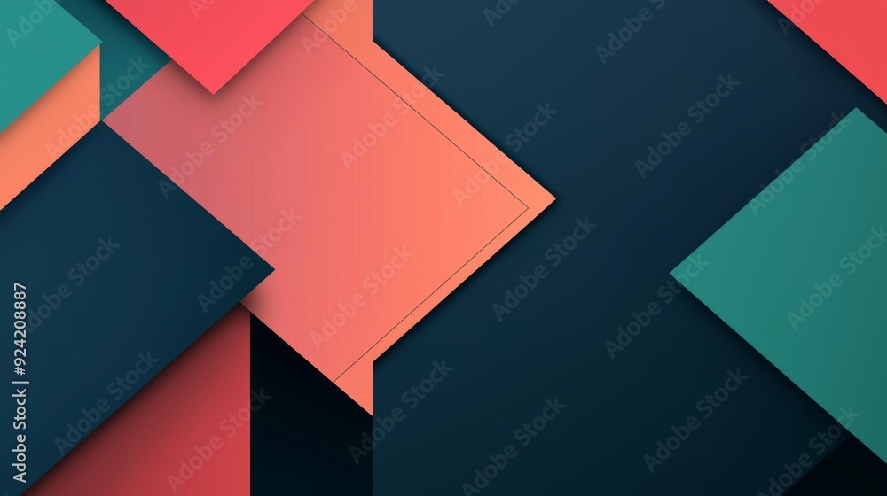 Aufkleber modern abstract background design with geometric shapes overlapping each other, creating a colorful 