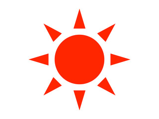 シンプル太陽アイコン：三角赤